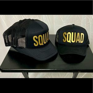 Black and Gold SQUAD hats- perfect for birthday or bachelorette parties!